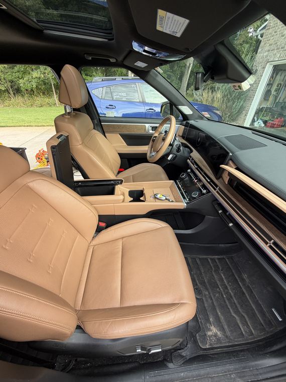 Large SUV, front seat after detailing by Aero Detailing, South Lyon MI
